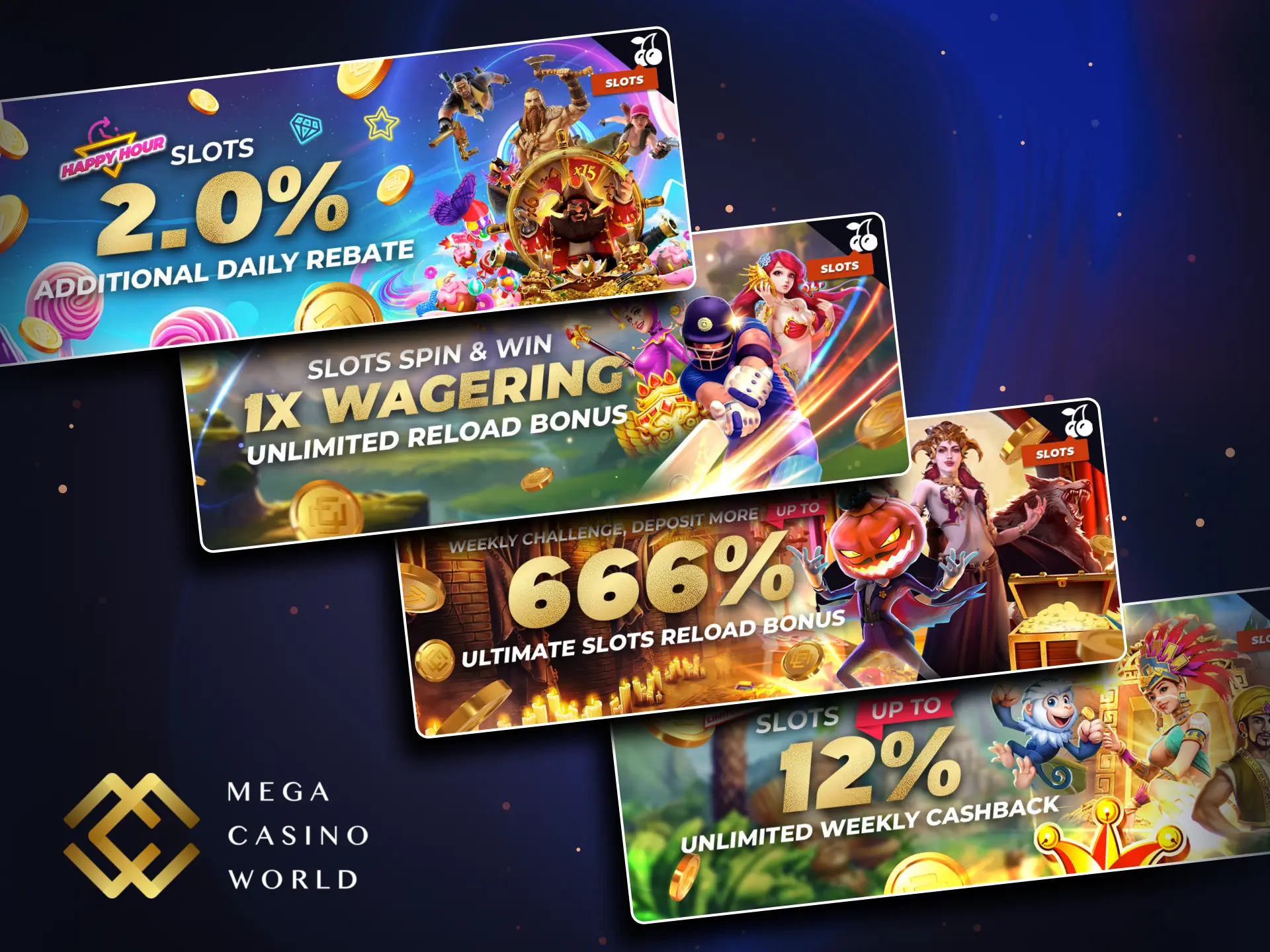 MCW offers special bonuses for the slots section.