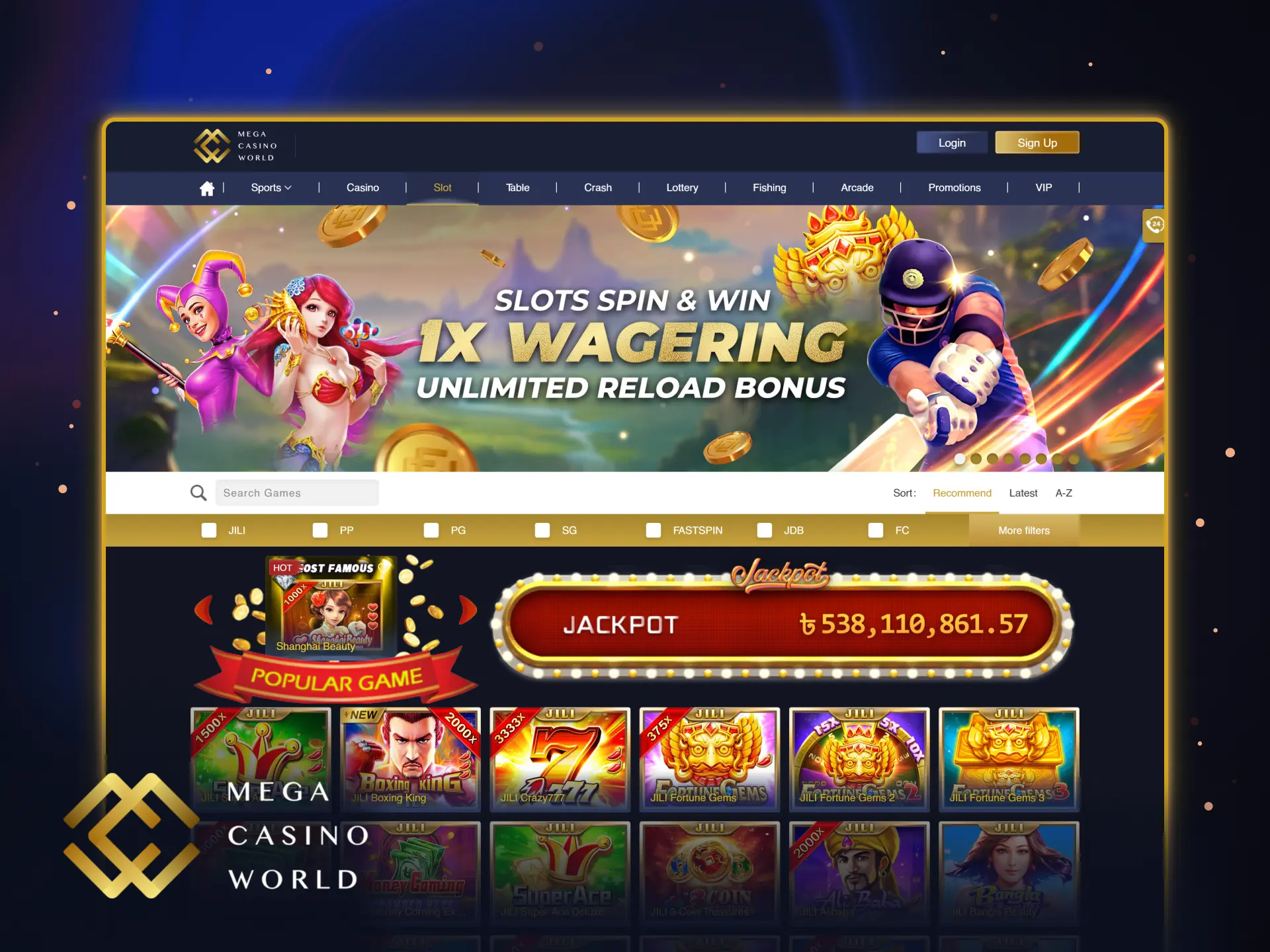 MCW features a large selection of slots games.