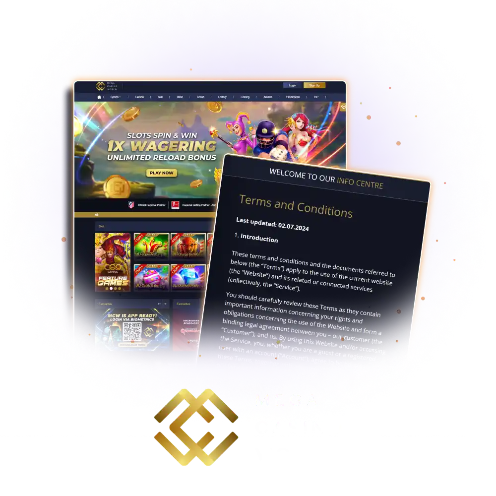 Here are the terms and conditions at Mega Casino World.